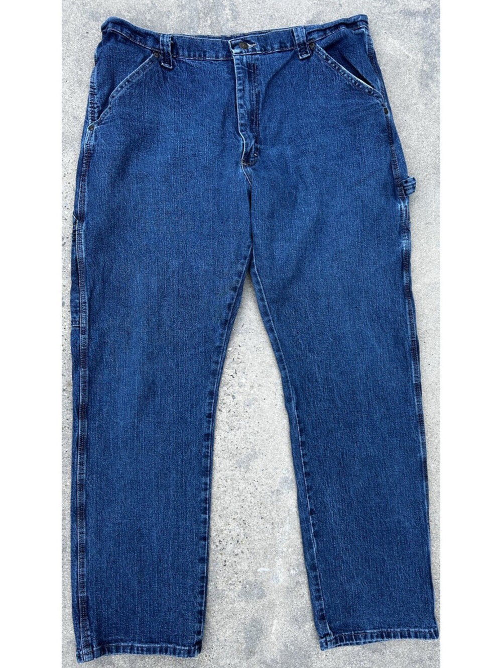 Wrangler Mens Carpenter Jeans Blue Denim Medium Wash Workwear 38W x 34L No Fade